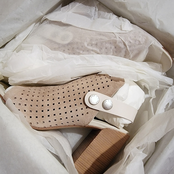 Rag & Bone Stacked Block Heel Sandal Leather Suede New - Picture 8 of 8